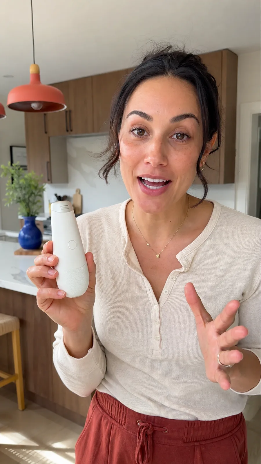 Creator demonstrating a wellness product